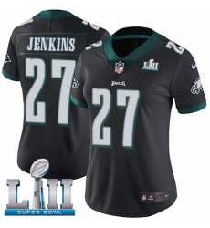 Women's Nike Philadelphia Eagles #27 Malcolm Jenkins Black Alternate Vapor Untouchable Limited Player Super Bowl LII NFL Jersey