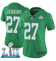 Women's Nike Philadelphia Eagles #27 Malcolm Jenkins Limited Green Rush Vapor Untouchable Super Bowl LII NFL Jersey
