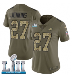 Women's Nike Philadelphia Eagles #27 Malcolm Jenkins Limited Olive/Camo 2017 Salute to Service Super Bowl LII NFL Jersey