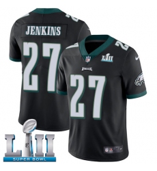 Youth Nike Philadelphia Eagles #27 Malcolm Jenkins Black Alternate Vapor Untouchable Limited Player Super Bowl LII NFL Jersey