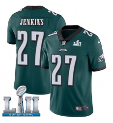 Youth Nike Philadelphia Eagles #27 Malcolm Jenkins Midnight Green Team Color Vapor Untouchable Limited Player Super Bowl LII NFL Jersey