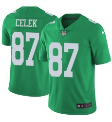 Men's Nike Philadelphia Eagles #87 Brent Celek Limited Green Rush Vapor Untouchable NFL Jersey