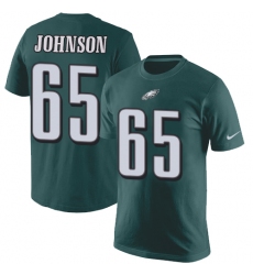 Nike Philadelphia Eagles #65 Lane Johnson Green Rush Pride Name & Number T-Shirt