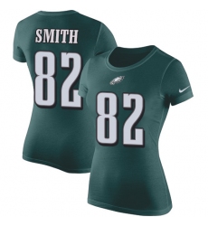 Women's Nike Philadelphia Eagles #82 Torrey Smith Green Rush Pride Name & Number T-Shirt