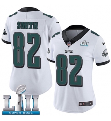 Women's Nike Philadelphia Eagles #82 Torrey Smith White Vapor Untouchable Limited Player Super Bowl LII NFL Jersey