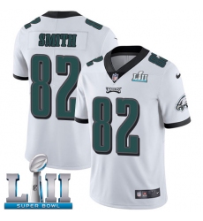 Youth Nike Philadelphia Eagles #82 Torrey Smith White Vapor Untouchable Limited Player Super Bowl LII NFL Jersey