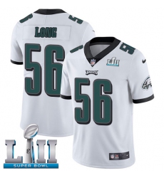 Men's Nike Philadelphia Eagles #56 Chris Long White Vapor Untouchable Limited Player Super Bowl LII NFL Jersey