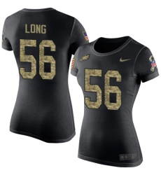 Women's Nike Philadelphia Eagles #56 Chris Long Black Camo Salute to Service T-Shirt