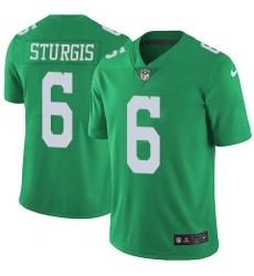 Men's Nike Philadelphia Eagles #6 Caleb Sturgis Limited Green Rush Vapor Untouchable NFL Jersey