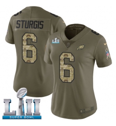 Women's Nike Philadelphia Eagles #6 Caleb Sturgis Limited Olive/Camo 2017 Salute to Service Super Bowl LII NFL Jersey