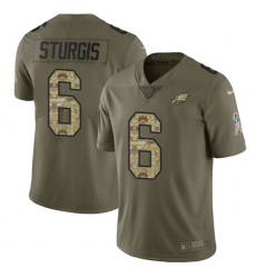 Youth Nike Philadelphia Eagles #6 Caleb Sturgis Limited Olive/Camo 2017 Salute to Service NFL Jersey
