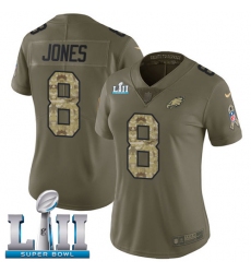 Women's Nike Philadelphia Eagles #8 Donnie Jones Limited Olive/Camo 2017 Salute to Service Super Bowl LII NFL Jersey
