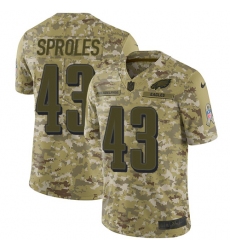 Men's Nike Philadelphia Eagles #43 Darren Sproles Limited Camo 2018 Salute to Service NFL Jersey