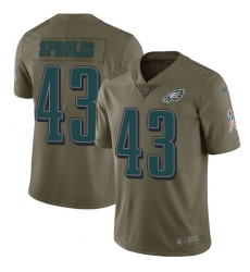 Men's Nike Philadelphia Eagles #43 Darren Sproles Limited Olive 2017 Salute to Service NFL Jersey