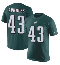 Nike Philadelphia Eagles #43 Darren Sproles Green Rush Pride Name & Number T-Shirt