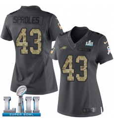 Women's Nike Philadelphia Eagles #43 Darren Sproles Limited Black 2016 Salute to Service Super Bowl LII NFL Jersey