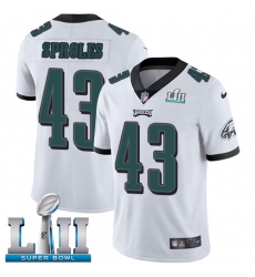 Youth Nike Philadelphia Eagles #43 Darren Sproles White Vapor Untouchable Limited Player Super Bowl LII NFL Jersey