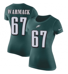 Women's Nike Philadelphia Eagles #67 Chance Warmack Green Rush Pride Name & Number T-Shirt