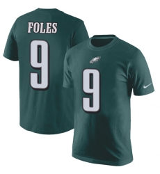 Nike Philadelphia Eagles #9 Nick Foles Green Rush Pride Name & Number T-Shirt