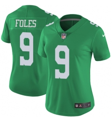 Women's Nike Philadelphia Eagles #9 Nick Foles Limited Green Rush Vapor Untouchable NFL Jersey