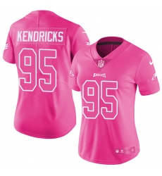 Women's Nike Philadelphia Eagles #95 Mychal Kendricks Limited Pink Rush Fashion NFL Jersey