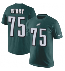 Nike Philadelphia Eagles #75 Vinny Curry Green Rush Pride Name & Number T-Shirt