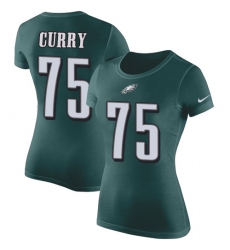 Women's Nike Philadelphia Eagles #75 Vinny Curry Green Rush Pride Name & Number T-Shirt