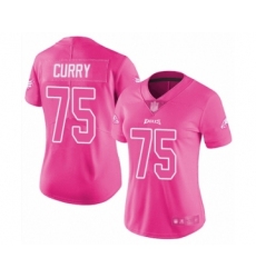 Women's Philadelphia Eagles #75 Vinny Curry Limited Pink Rush Fashion Football Jersey