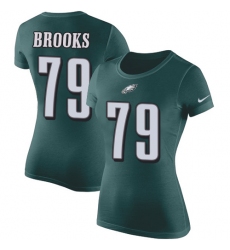 Women's Nike Philadelphia Eagles #79 Brandon Brooks Green Rush Pride Name & Number T-Shirt