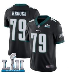 Youth Nike Philadelphia Eagles #79 Brandon Brooks Black Alternate Vapor Untouchable Limited Player Super Bowl LII NFL Jersey
