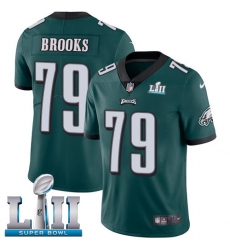 Youth Nike Philadelphia Eagles #79 Brandon Brooks Midnight Green Team Color Vapor Untouchable Limited Player Super Bowl LII NFL Jersey
