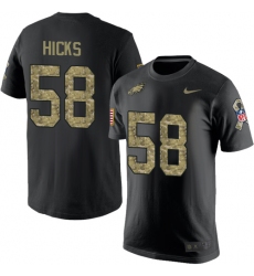 Nike Philadelphia Eagles #58 Jordan Hicks Black Camo Salute to Service T-Shirt