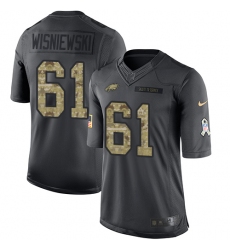 Youth Nike Philadelphia Eagles #61 Stefen Wisniewski Limited Black 2016 Salute to Service NFL Jersey