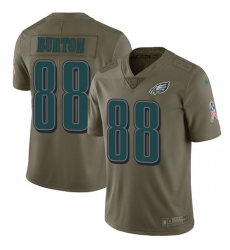 Youth Nike Philadelphia Eagles #88 Trey Burton Limited Olive 2017 Salute to Service NFL Jersey