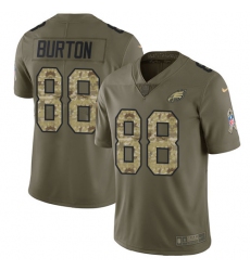 Youth Nike Philadelphia Eagles #88 Trey Burton Limited Olive/Camo 2017 Salute to Service NFL Jersey