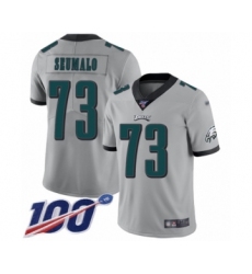Men's Philadelphia Eagles #73 Isaac Seumalo Limited Silver Inverted Legend 100th Season Football Jersey