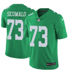 Youth Nike Philadelphia Eagles #73 Isaac Seumalo Limited Green Rush Vapor Untouchable NFL Jersey