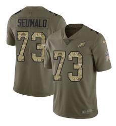 Youth Nike Philadelphia Eagles #73 Isaac Seumalo Limited Olive/Camo 2017 Salute to Service NFL Jersey