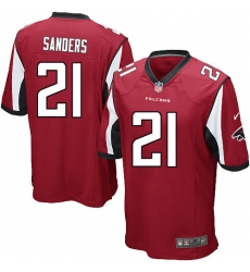 Men's Nike Atlanta Falcons #21 Deion Sanders Game Red Team Color NFL Jersey