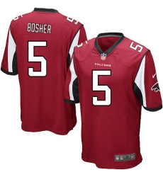 Men's Nike Atlanta Falcons #5 Matt Bosher Game Red Team Color NFL Jersey