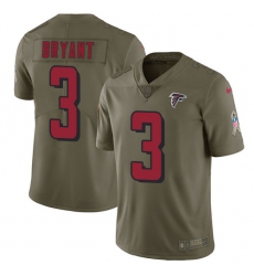 Men's Nike Atlanta Falcons #3 Matt Bryant Limited Olive 2017 Salute to Service NFL Jersey