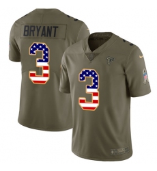 Men's Nike Atlanta Falcons #3 Matt Bryant Limited Olive/USA Flag 2017 Salute to Service NFL Jersey