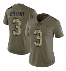 Women's Nike Atlanta Falcons #3 Matt Bryant Limited Olive/Camo 2017 Salute to Service NFL Jersey