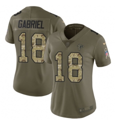 Women's Nike Atlanta Falcons #18 Taylor Gabriel Limited Olive/Camo 2017 Salute to Service NFL Jersey