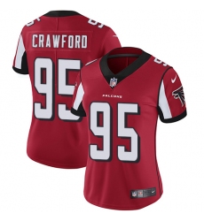 Women's Nike Atlanta Falcons #95 Jack Crawford Red Team Color Vapor Untouchable Limited Player NFL Jersey