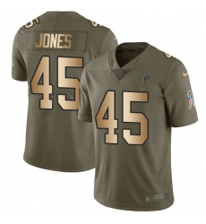 Youth Nike Atlanta Falcons #45 Deion Jones Limited Olive/Gold 2017 Salute to Service NFL Jersey