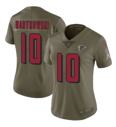 Women's Nike Atlanta Falcons #10 Steve Bartkowski Limited Olive 2017 Salute to Service NFL Jersey