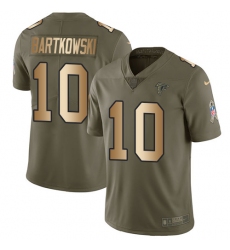 Youth Nike Atlanta Falcons #10 Steve Bartkowski Limited Olive/Gold 2017 Salute to Service NFL Jersey
