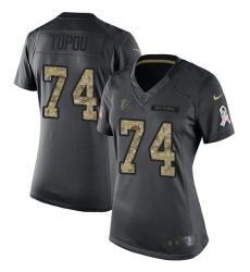 Women's Nike Atlanta Falcons #74 Tani Tupou Limited Black 2016 Salute to Service NFL Jersey