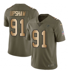 Men's Nike Atlanta Falcons #91 Courtney Upshaw Limited Olive/Gold 2017 Salute to Service NFL Jersey